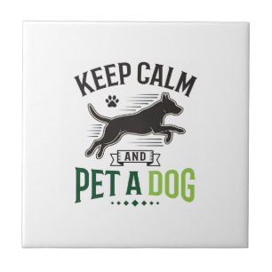 Keep Calm and Pet a Dog Vintage Engraving Design_1 Tile
