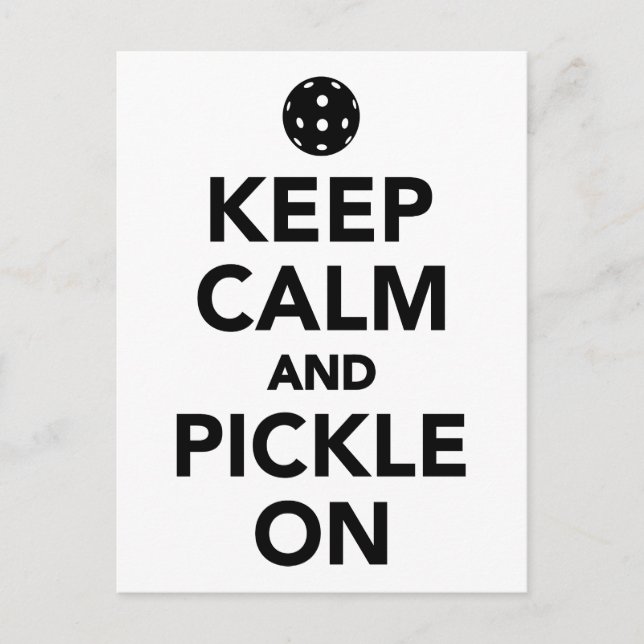 Keep calm and pickle on Pickleball Postcard (Front)