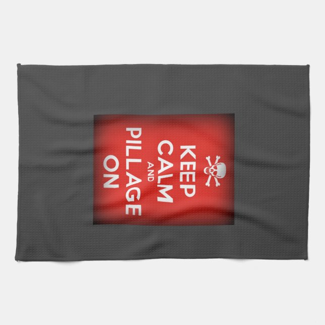 Keep Calm and Pillage Tea Towel (Horizontal)