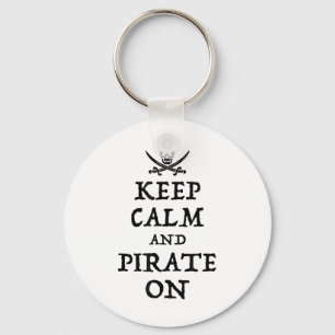 Keep Calm And Pirate On Funny Talk Like A Pirate D Key Ring