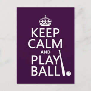 Keep Calm and Play Ball (baseball) (any colour) Postcard