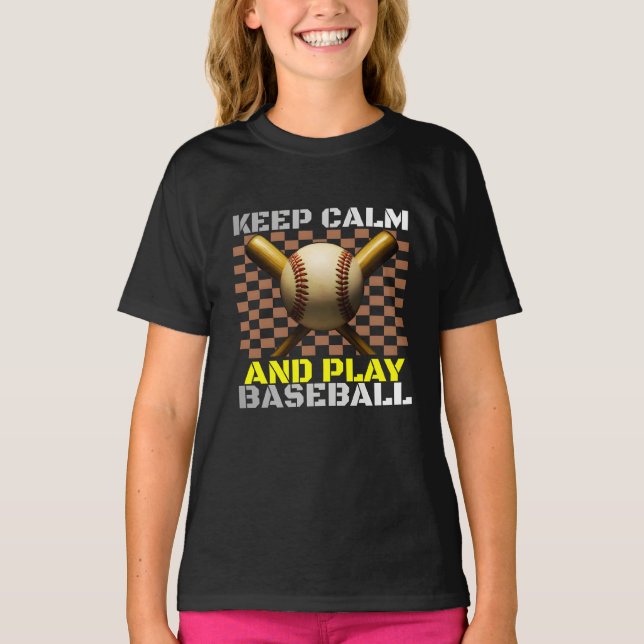 keep calm and play baseball T-Shirt (Front)