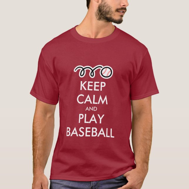 Keep calm and play baseball t-shirt (Front)