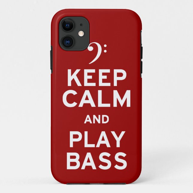 Keep Calm and Play Bass Case-Mate iPhone Case (Back)