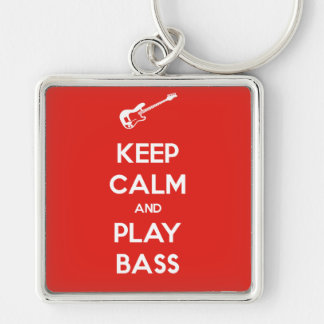 Keep Calm and Play Bass Key Ring