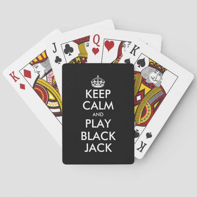 Keep calm and play blackjack funny playing cards (Back)