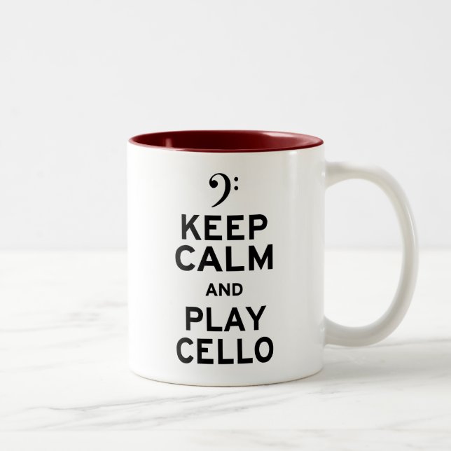 Keep Calm and Play Cello Two-Tone Coffee Mug (Right)
