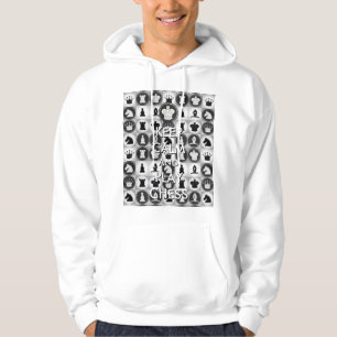 Keep Calm and Play Chess Pattern Hoodie