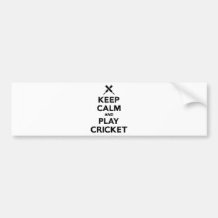 Keep calm and play Cricket Bumper Sticker