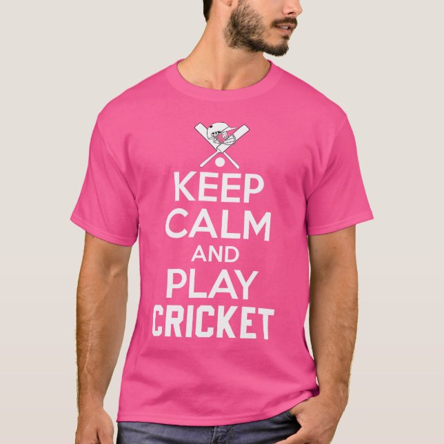 Keep Calm And Play Cricket T-Shirt (Front)