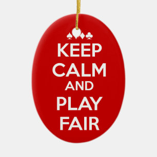 Keep Calm And Play Fair Ceramic Tree Decoration