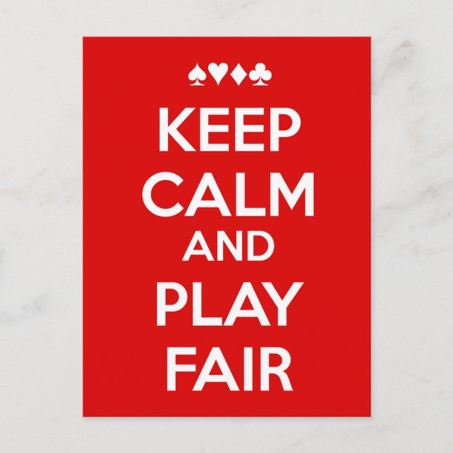 Keep Calm And Play Fair Postcard (Front)