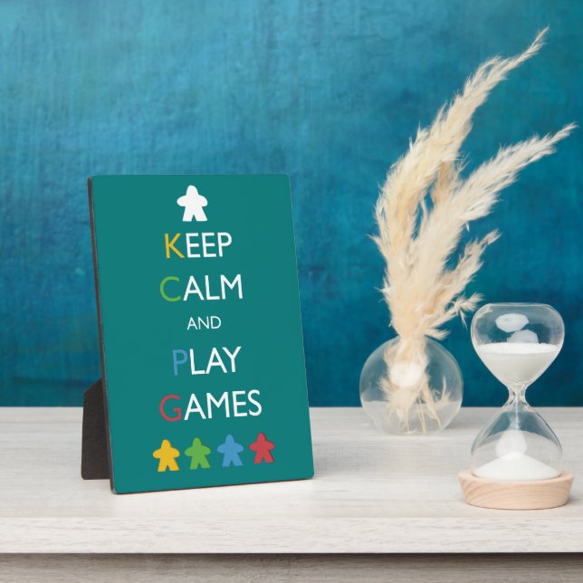 Keep Calm and Play Games | Boardgame Lover Plaque (Side)