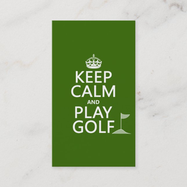Keep Calm and Play Golf - all colours Business Card (Front)