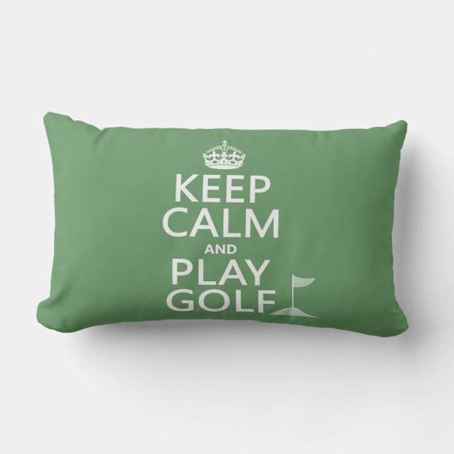 Keep Calm and Play Golf - all colours Lumbar Cushion (Front)