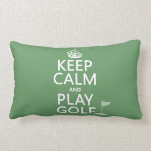 Keep Calm and Play Golf - all colours Lumbar Cushion