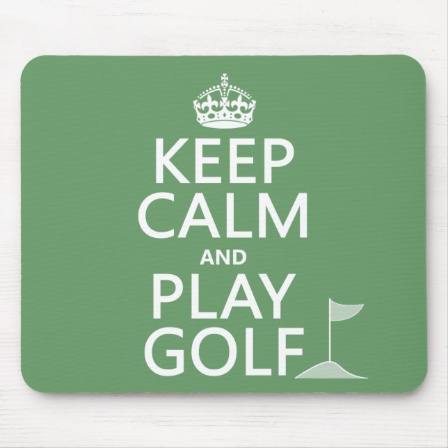 Keep Calm and Play Golf - all colours Mouse Pad (Front)