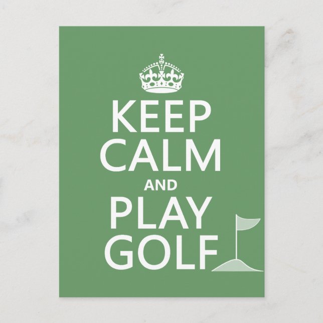 Keep Calm and Play Golf - all colours Postcard (Front)
