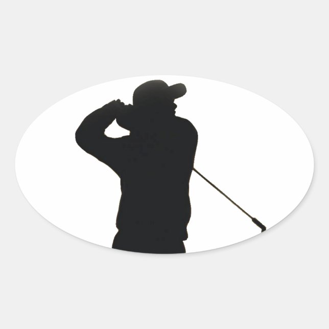 Keep calm and play golf oval sticker (Front)