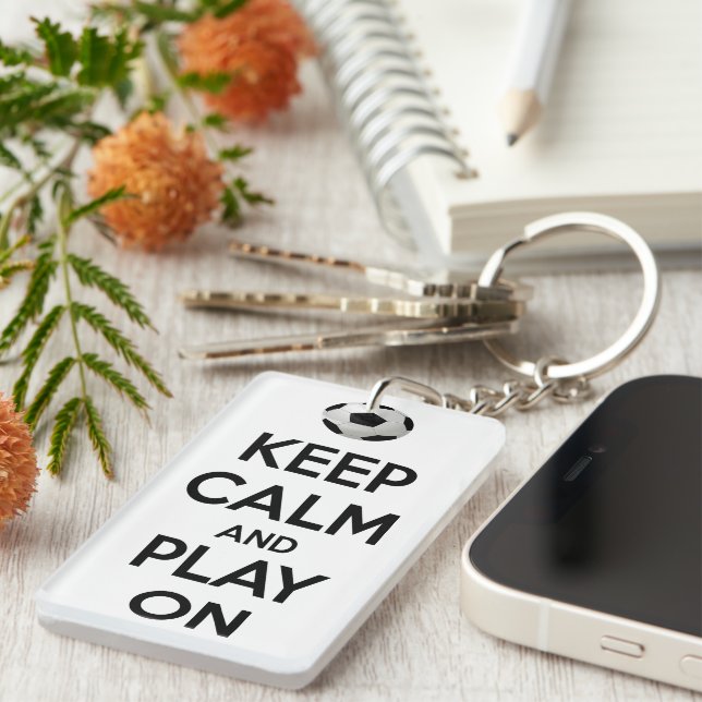 Keep Calm and Play On Key Ring (Front Right)