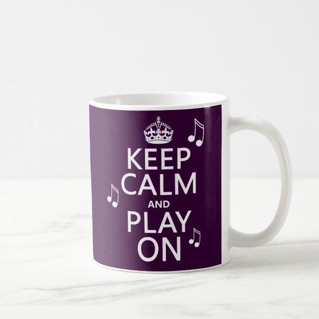 Keep Calm and Play on - music notes - all colours Coffee Mug (Right)