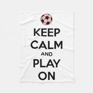Keep Calm and Play On Pink and Black Fleece