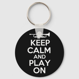 Keep Calm and Play On (Trumpet) Key Ring