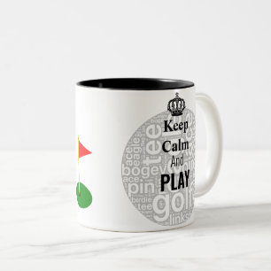 Keep Calm And Play Personalised Golf  Mug
