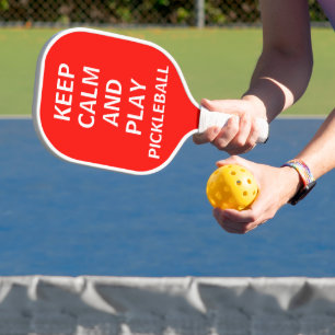 Keep Calm And Play Pickleball Funny Paddle
