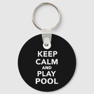 Keep Calm And Play Pool Billiards 1 Key Ring