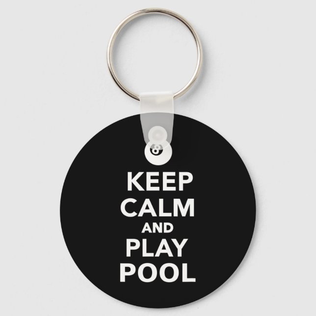 Keep Calm And Play Pool Billiards 1  Key Ring (Front)