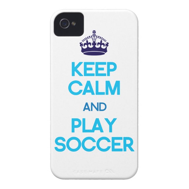 Keep Calm And Play Soccer (Blue) Case-Mate iPhone Case (Back)