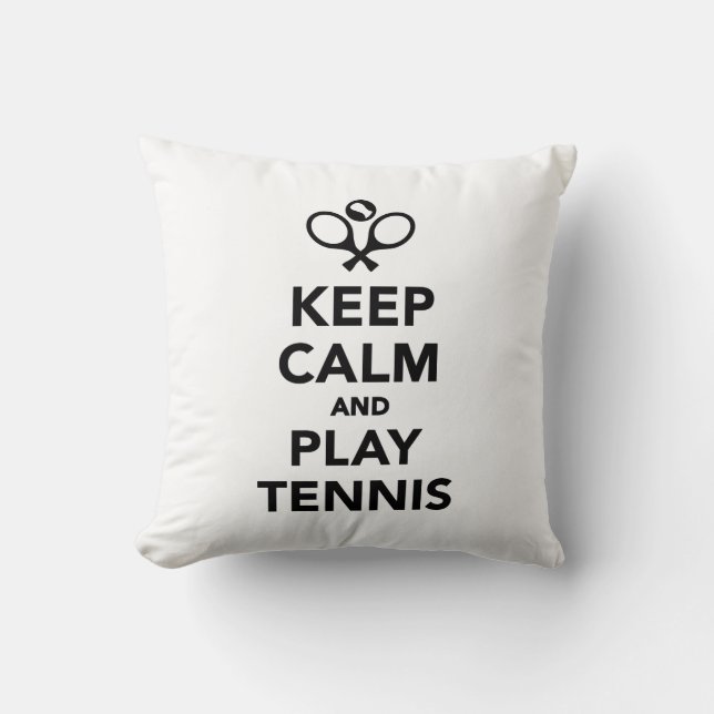 Keep calm and play Tennis Cushion (Front)