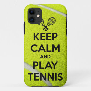 Keep calm and play tennis sport ball racket sports iPhone 11 case