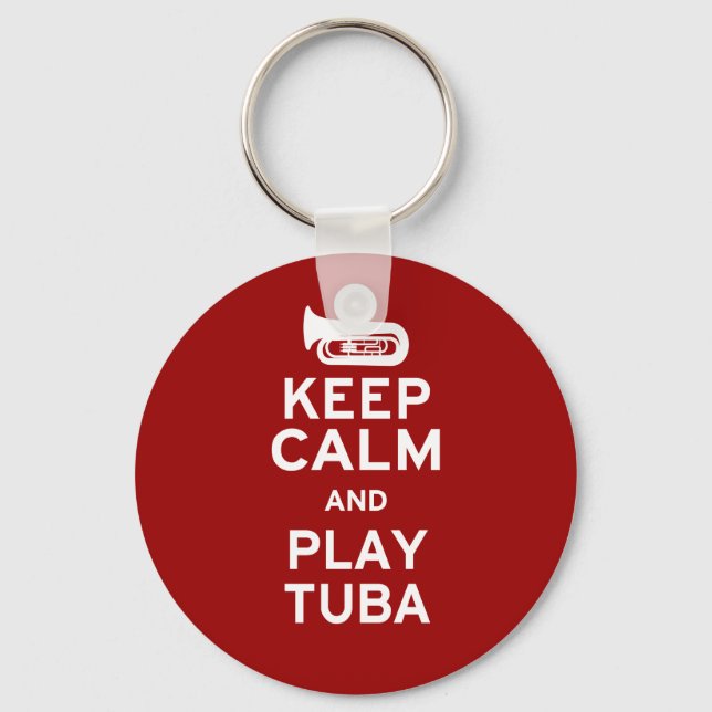 Keep Calm and Play Tuba Key Ring (Front)
