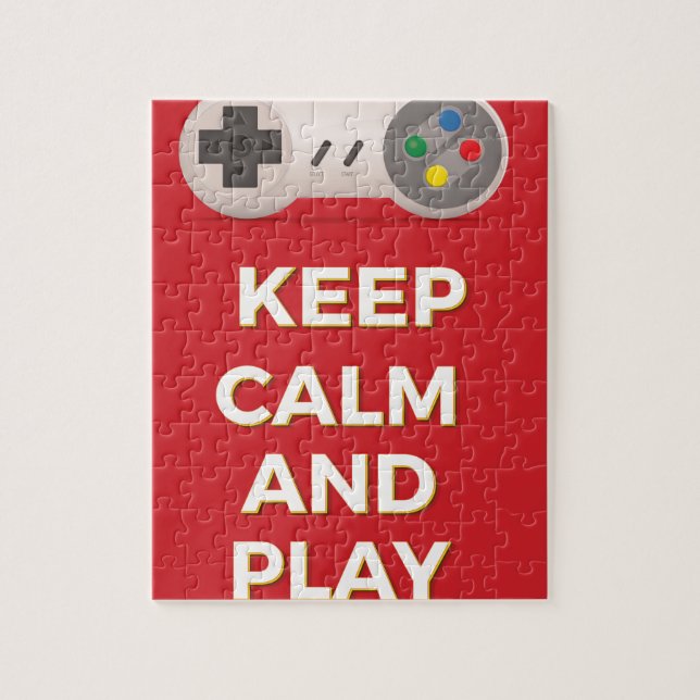 Keep Calm and Play vintage poster Jigsaw Puzzle (Vertical)