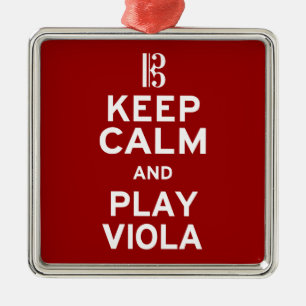 Keep Calm and Play Viola Metal Tree Decoration