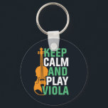 Keep Calm and Play Viola Vintage Violist Key Ring<br><div class="desc">Vintage retro orchestra music fan design for those playing string musical instrument in a music band or symphony. Cool classical music lover merchandise for violist, violinist, musician and artist. Perfect for violin teacher, orchestra fan and those who love to play violin or just love music. Great souvenir, Christmas gift and...</div>