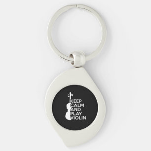 Keep Calm and Play Violin Key Ring