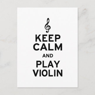 Keep Calm and Play Violin Postcard