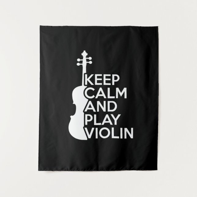 Keep Calm and Play Violin Tapestry (Front)