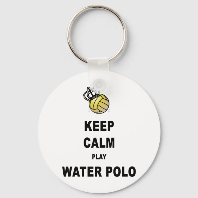 Keep Calm and Play Water Polo Products Key Ring (Front)