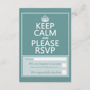 Keep Calm and Please RSVP Card