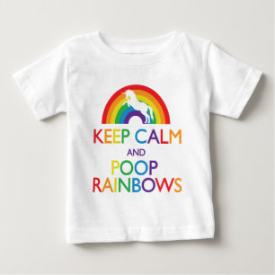 Keep Calm and Poop Rainbows Unicorn Baby T-Shirt