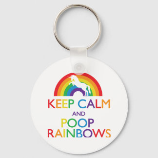 Keep Calm and Poop Rainbows Unicorn Key Ring