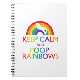 Keep Calm and Poop Rainbows Unicorn Notebook