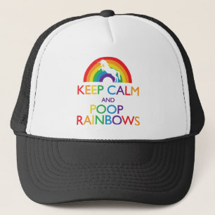 Keep Calm and Poop Rainbows Unicorn Trucker Hat