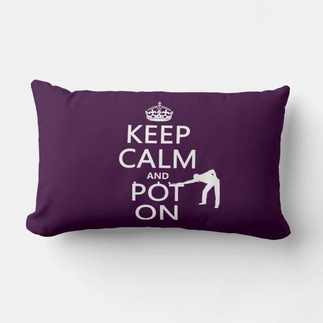Keep Calm and Pot On (Snooker/Pool) Lumbar Cushion (Front)