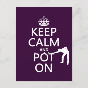 Keep Calm and Pot On (Snooker/Pool) Postcard