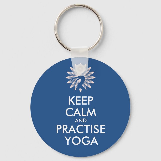 Keep calm and practise yoga key ring (Front)